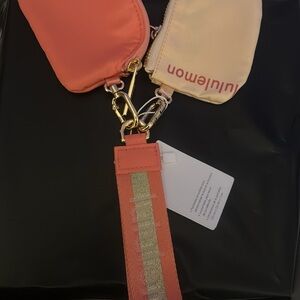 lululemon athletica Coral and Cream Mini Bags